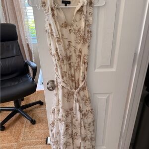 1. State Cream Maxi Dress with Tan Floral Motif